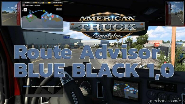 Route Advisor Blue Black for American Truck Simulator