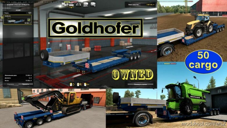 Ownable Overweight Trailer Goldhofer V1.4.8 for Euro Truck Simulator 2