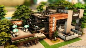Starbucks Coffee Shop – NO CC for The Sims 4