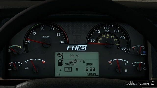 Volvo FH16 2009 HD Gauges V1.1 [1.43] for Euro Truck Simulator 2
