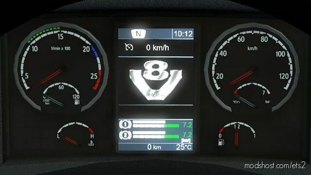 Scania R & Streamline Realistic Dashboard Computer V8 Screen Addon V1.1 [1.42] for Euro Truck Simulator 2
