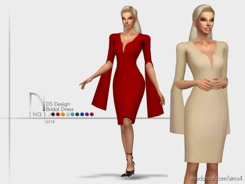 Sims 4 Female Clothes Mod: DS Design Bridal Dress (Featured)