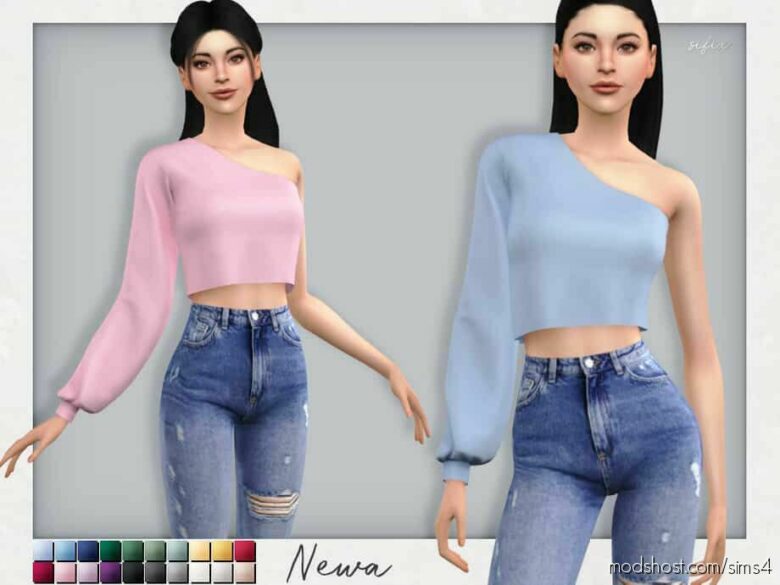 Sims 4 Female Clothes Mod: Newa TOP (Featured)