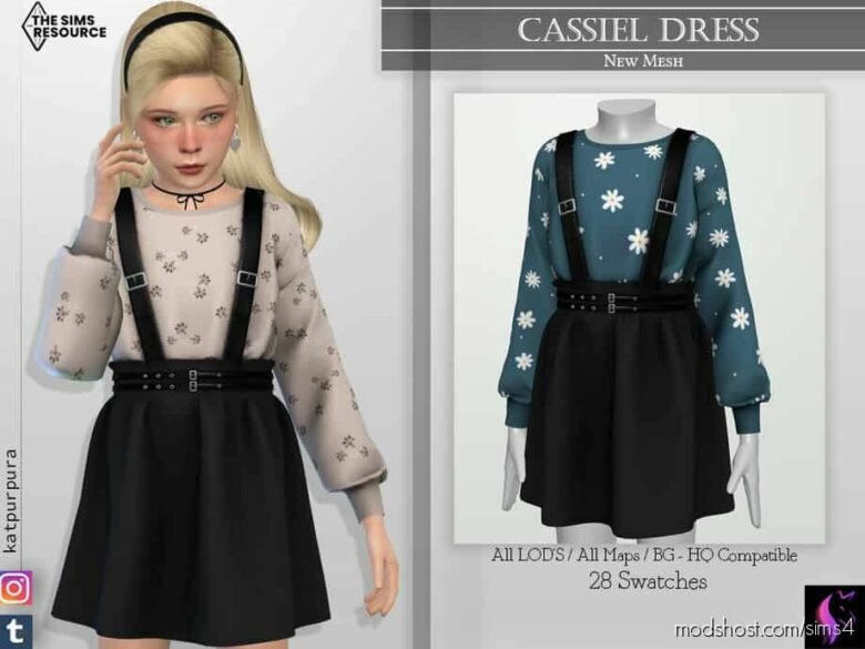Sims 4 Female Clothes Mod: Cassiel Dress (Featured)