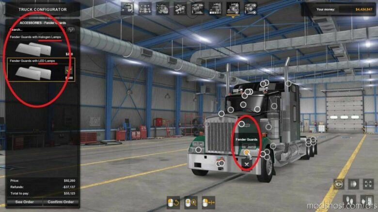 Headlight Options V1.43 for American Truck Simulator