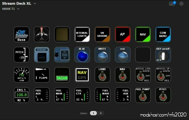 Justflight Hawk T1/A Profile For Streamdeck XL (FOR Lorbys AAO SD Plugin) for Microsoft Flight Simulator 2020