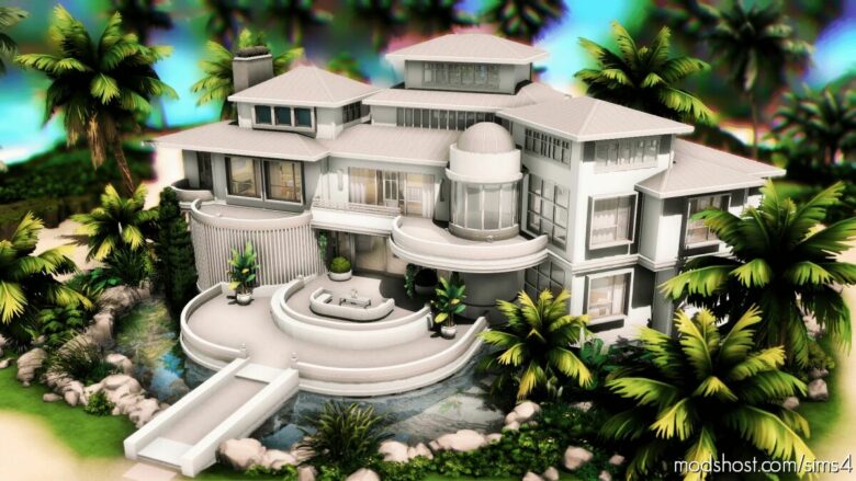 Modern Paradisiac Mansion – NO CC for The Sims 4