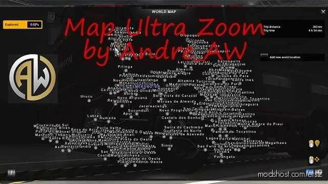 Map Ultra Zoom V1.43 for Euro Truck Simulator 2