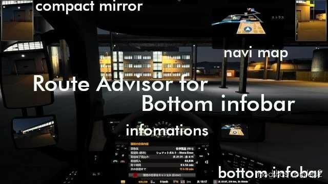 Route Advisor For Bottom Infobar [1.42 – 1.43] for Euro Truck Simulator 2
