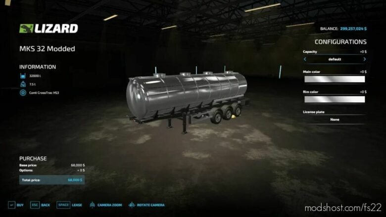MKS32 Modded Multi Liquid Tanker V1.0.0.2 for Farming Simulator 22