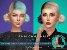 Amalgama Hair – Bicolor for The Sims 4
