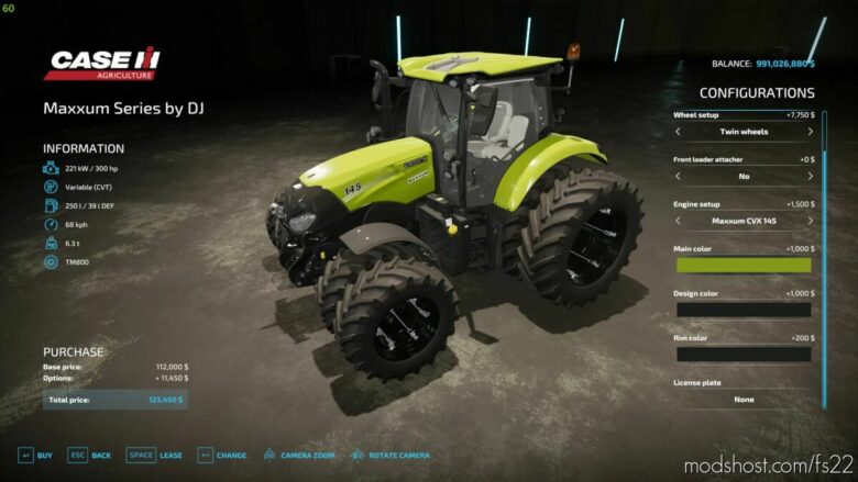Case IH Maxxum 145 CVX By DJ Modding for Farming Simulator 22