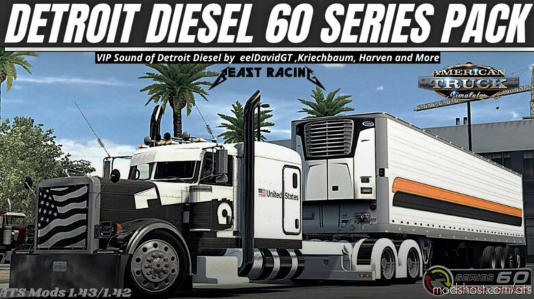Detroit Diesel 60 Series Engine Pack V1.2 [1.40 – 1.43] for American Truck Simulator