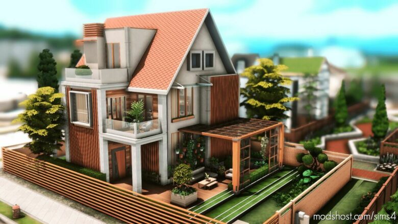 ECO Modern House – NO CC for The Sims 4