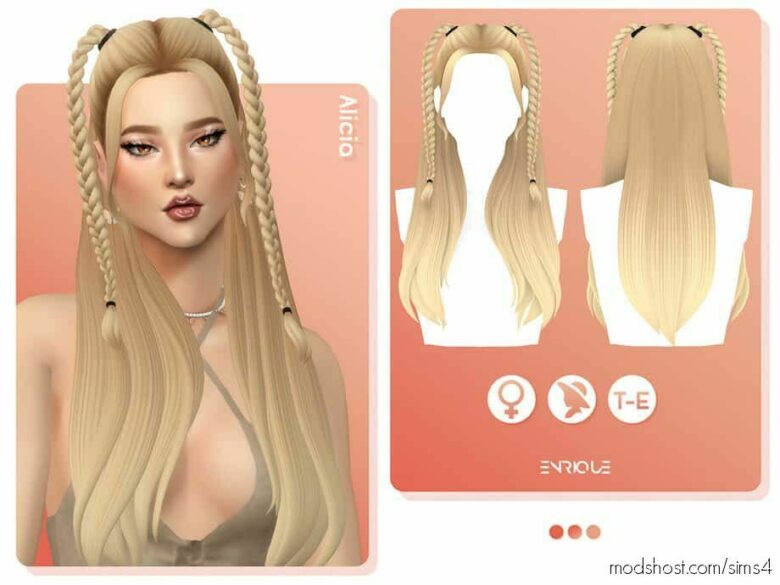 Alicia Hairstyle for The Sims 4