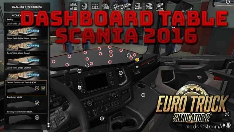Dashboard Table Scania 2016 V1.2 for Euro Truck Simulator 2