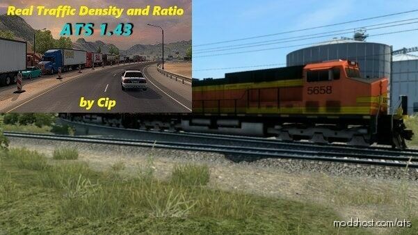 Improved Trains 3.8 Compatibility Addon For Real Traffic Density By CIP [1.43].A for American Truck Simulator