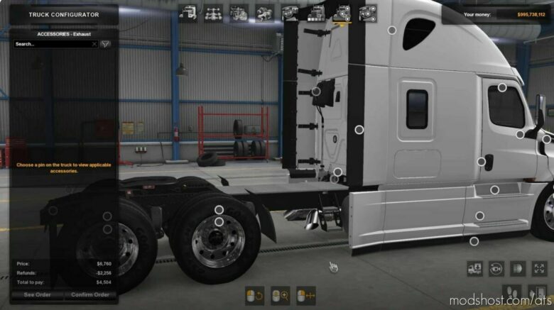Freightliner Cascadia Parts Pack V1.43 for American Truck Simulator
