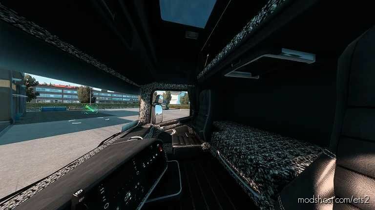 Scania RJL Topline Interior Grey Plusch Danish [1.43] for Euro Truck Simulator 2