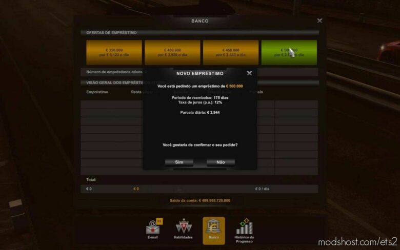 Bank With More Money And Time To PAY [1.43] for Euro Truck Simulator 2