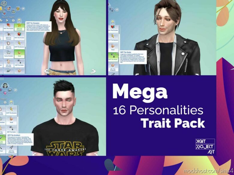 The Mega 16 Personalities Trait Pack for The Sims 4