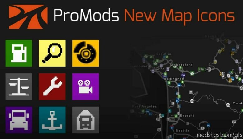 Promods NEW Map Icons V1.43 for American Truck Simulator