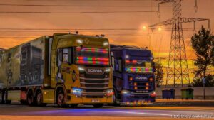 ALL SCS Trucks LED Accessories Mod By Azhary V1.9 for Euro Truck Simulator 2