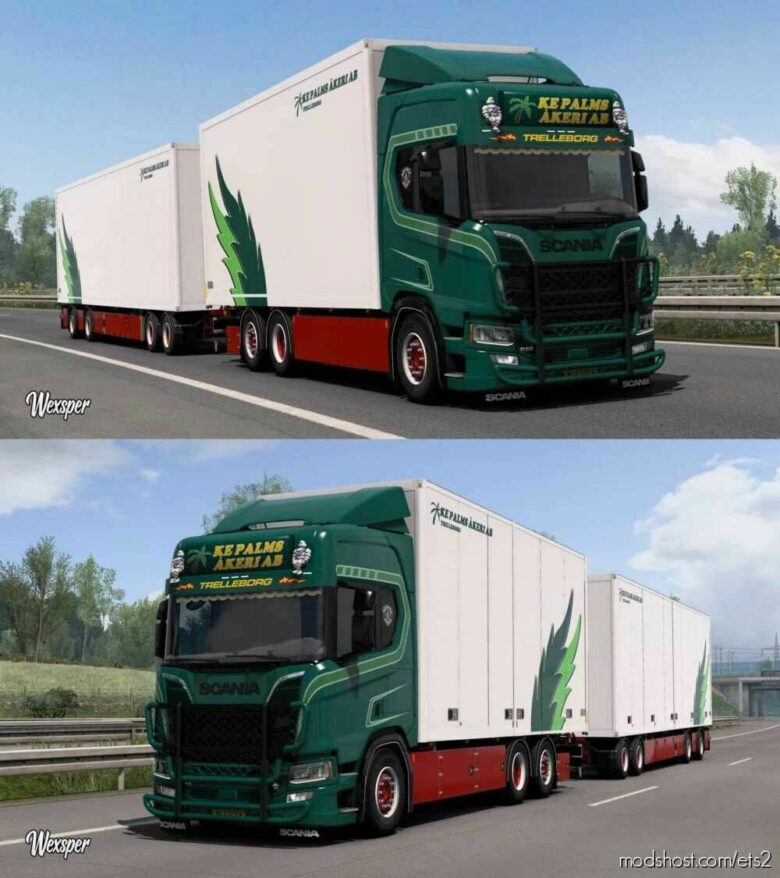 Scania R & S KE Palms Akeri AB Skinpack [1.43] for Euro Truck Simulator 2