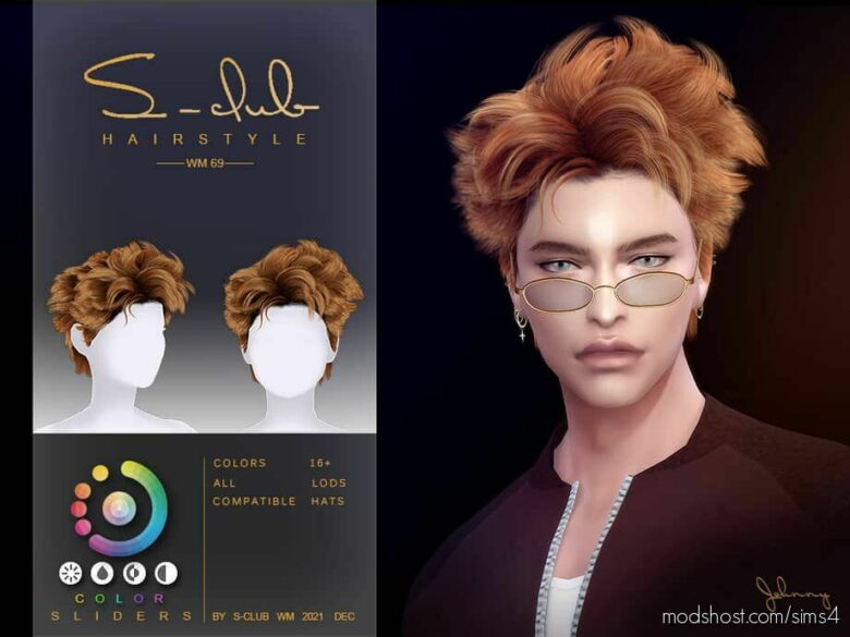 Short Wavy Hair (Johnny) for The Sims 4