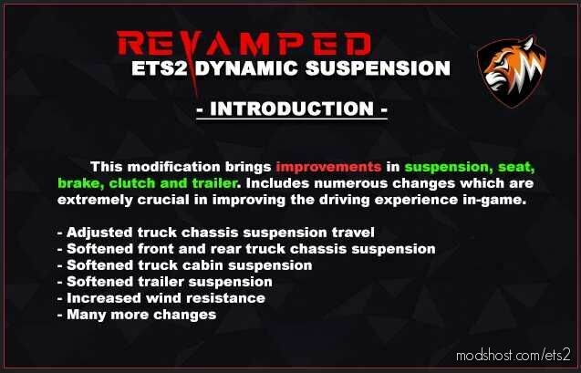 Revamped Dynamic Suspension V6.4.0 for Euro Truck Simulator 2