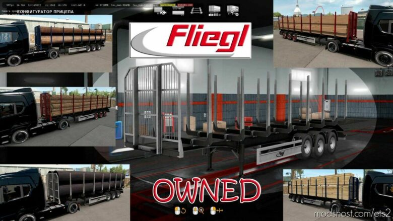Ownable LOG Trailer Fliegl V1.0.9 for Euro Truck Simulator 2