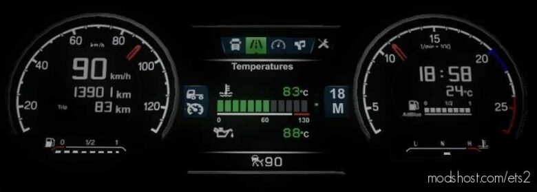 Scania 2016 S & R Custom Dashboards V1.8.1 [1.43] for Euro Truck Simulator 2
