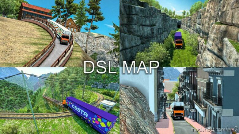 DSL Map Mod By Black Dragon [Extreme Roads] [1.43] for Euro Truck Simulator 2