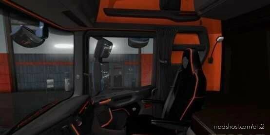 Scania S & R Black – Orange Interior [1.43] for Euro Truck Simulator 2