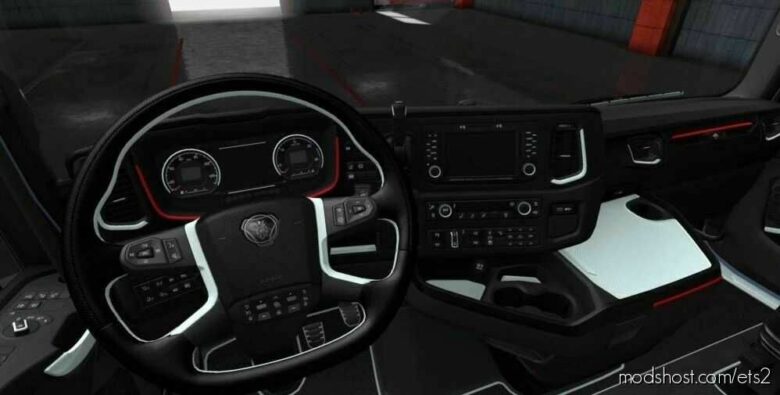 Scania S & R Black – White Interior [1.43] for Euro Truck Simulator 2
