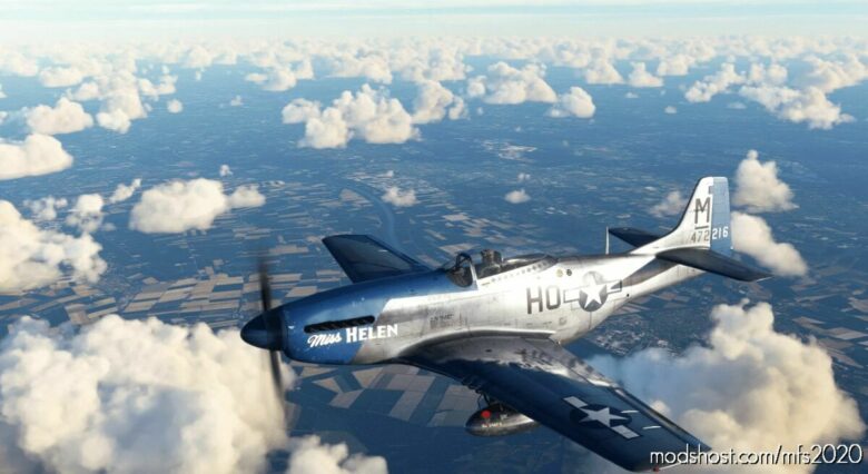 MSFS 2020 Livery Mod: North American P-51D Usaaf 352ND FG HO-M “Miss Helen” (Featured)