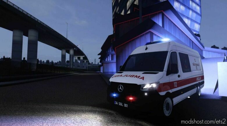 Mercedes Spri̇nter 2021 Ambulance [1.43] for Euro Truck Simulator 2