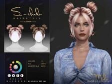 Short Hair With Double Buns for The Sims 4