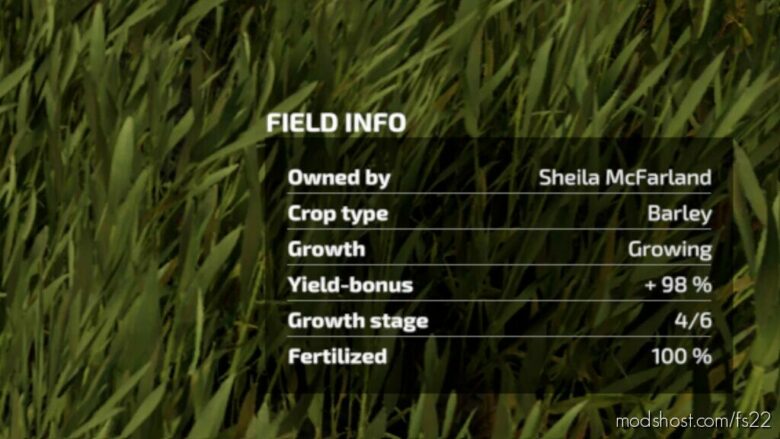 Crop Growth Stage Info for Farming Simulator 22