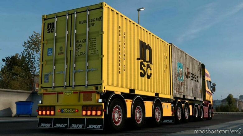 Broshuis Combo Trailer By Caspian Customs Team for Euro Truck Simulator 2