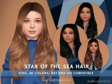 Star Of The SEA Kids Hair for The Sims 4