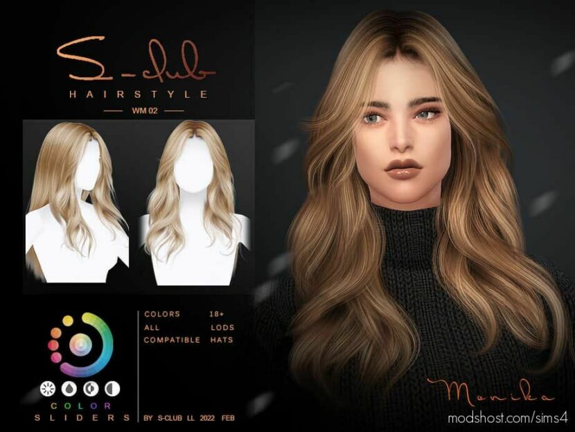 Curly Long Hairstyle for The Sims 4