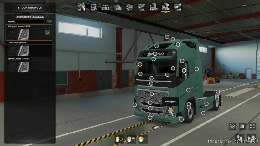 Headlight Options (Led+Xenon) – Update #3 – [1.43] for Euro Truck Simulator 2