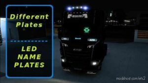 Different Plates – LED Name Plates V1.1 [1.43] for Euro Truck Simulator 2
