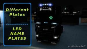 ETS2 RJL Part Mod: Different Plates – LED Name Plates V1.1 1.43 (Featured)