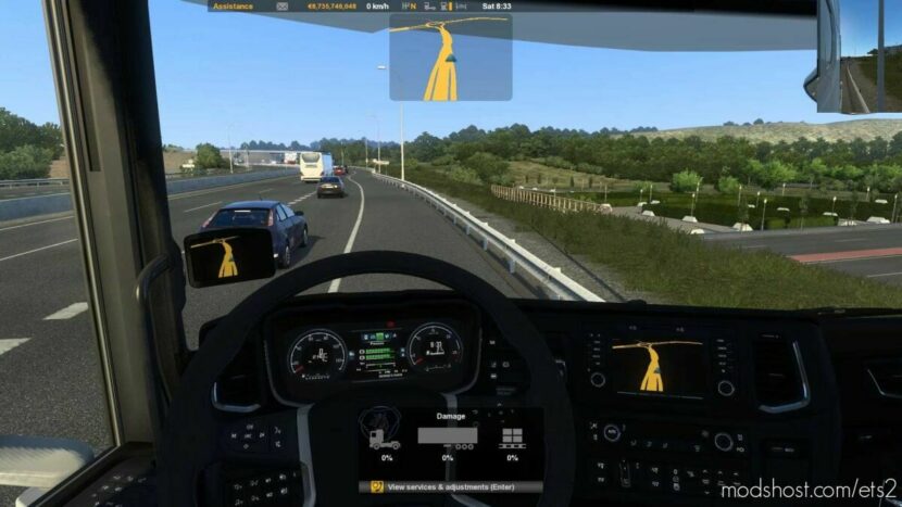 Route Advisor ON TOP BAR (Mini Mirrors In The Corner) V1.1.1 for Euro Truck Simulator 2