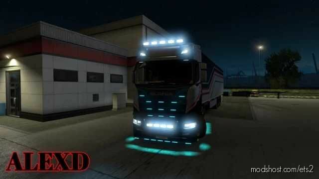 Flare And 10.000 K Lights For ALL Trucks By Alexd – [1.43] for Euro Truck Simulator 2
