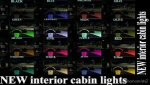 ETS2 Part Mod: Interior Cabin Lights 1.43 (Featured)