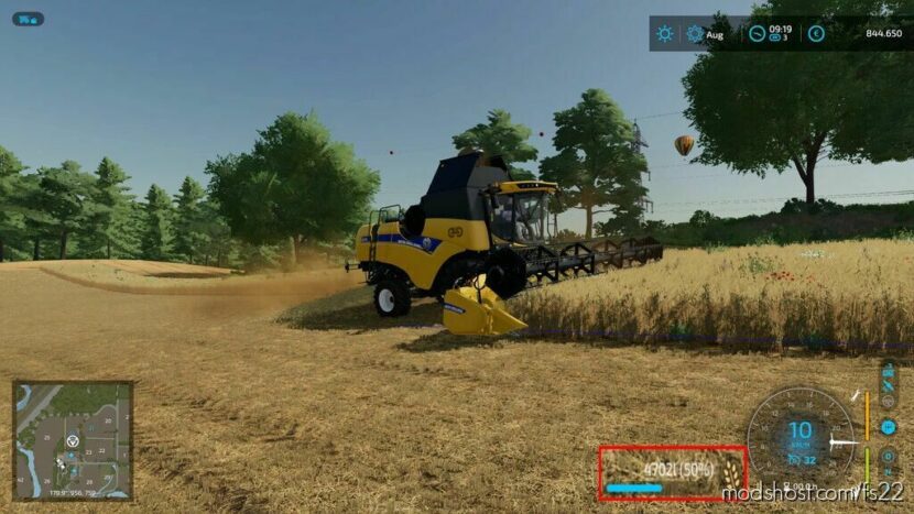 Filllevel Warning for Farming Simulator 22