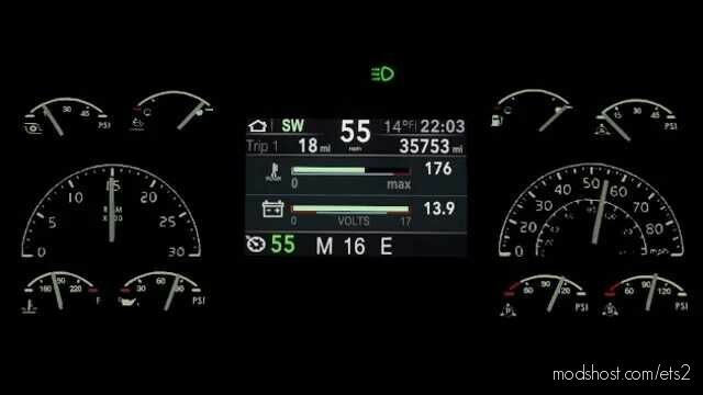 Volvo VNL 2018 Improved Dashboard V1.1 [1.43] for Euro Truck Simulator 2